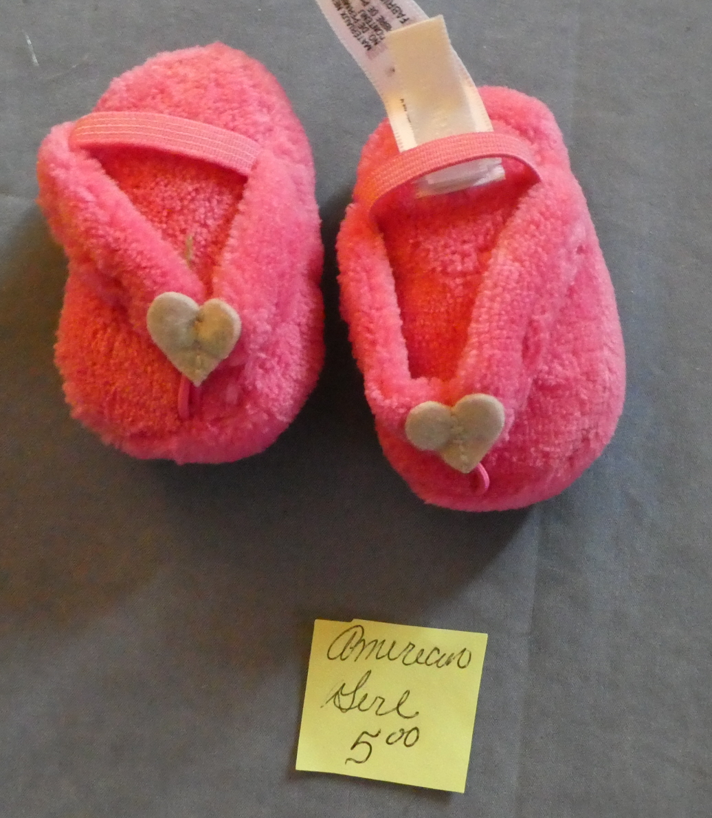 American Girl Pink Slippers (American Girl , Bitty Baby, Clothes and ...